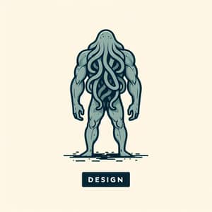 Muscular Humanoid Monster with Gray Tentacles - Sea Creature Design