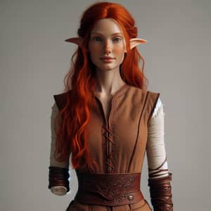 Unique Elf Woman with Red Hair - Courageous and Resilient