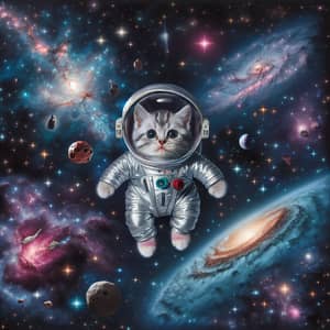 Cosmic Cat Exploration in Space | Adorable Astronaut Kitty