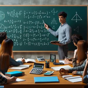 Mathematical Atmosphere: Teacher Explaining Algebra Equations