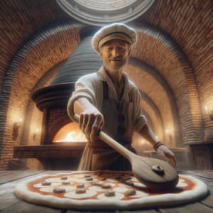 Immersive Visualization of Pizzaiolo Tossing Pizza Dough