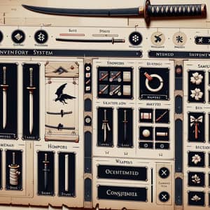 Samurai and Swordsmen Inventory System - Minimalistic Design for Unity