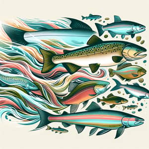 Vibrant Illustration of Irish Fish Species | Underwater Artwork