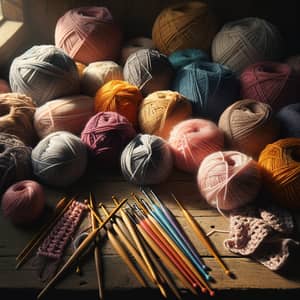 Colorful Crochet Yarn Still Life | Creative Yarn Arrangement