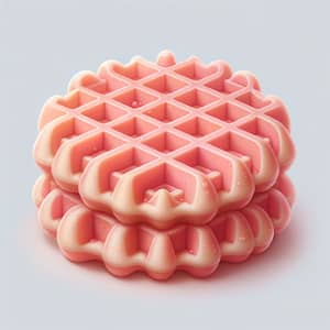 Realistic Pink Waffles | Fresh & Delicious Treat in Pastel Pink