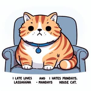 Grumpy but Cute Orange-Striped Cat on Chair