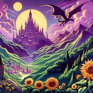 Enchanting Land with Twin Suns and Grand Palace | Elvish Village & Dragons