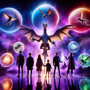 Majestic Dragon Silhouettes in Mystical Setting | Fantasy Adventure