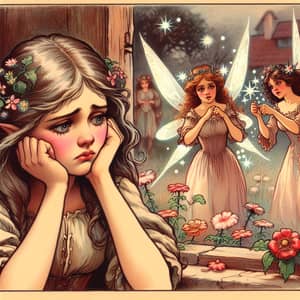 Fiammetta Fairy Watching Magic Sisters | Enchanting Illustration