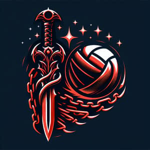 Mythical Chaos Blade Volleyball Team Logo Design