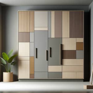 Contemporary 3-Door Wardrobe with Minimalist Design | Earth Tones