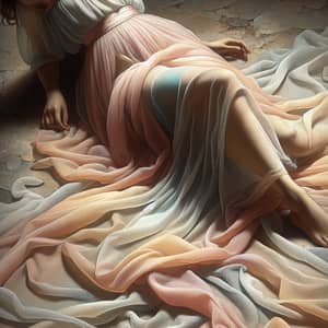 Nude Woman Painting | Sensual Pastel Portrait Inspired by Botticelli