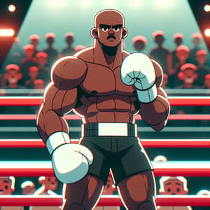 Muscular Fighter in White Boxing Gloves - Animation