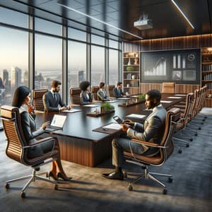 Professional Corporate Meeting Room with City View