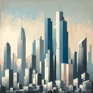 Minimalist Cityscape Painting | Urban Skyline Art