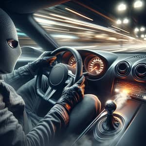 High Velocity Scene - Anonymous Driver in Sleek Sports Car