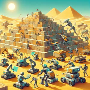 Robotic Creations: Building the Grand Pyramids in the Desert