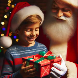 Joyful Christmas Gift Unwrapping from Santa | Website Name