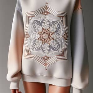 Women's Light Sweatshirt with Sri Yantra Embroidery | Futuristic Fashion