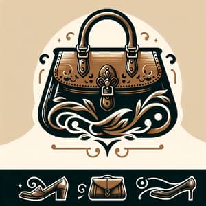 High-End Leather Handbags & Shoes Shop Logo | Sophisticated Designs