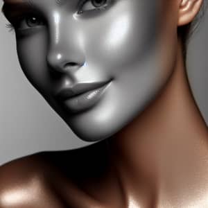Radiant Skin Portraiture: Minimalist glowing skin close-up