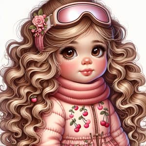 Whimsical Ski Girl: Cute 4-Year-Old Ready for Adventure