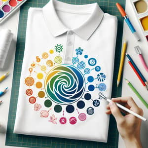 Student Harmony Design on White Polo Shirt