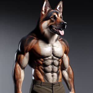 Muscular Man with Dog Head | Anthropomorphic Creature
