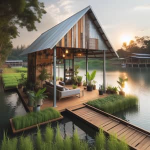 Rustic Eco-Farm Gazebo on Lake | Unique Contemporary Architecture