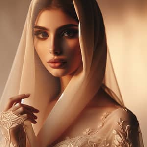 Elegant Middle Eastern Woman in Delicate Veil