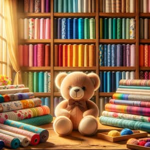 Fabric Shop Teddy Bear Art Scene