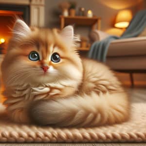 Fluffy Ginger House Cat | Cute Blue-Eyed Kitty