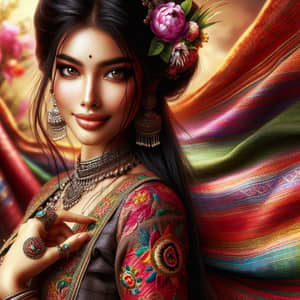 Graceful South Asian Woman in Traditional Attire | Elegant Portrait