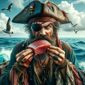 Rugged Pirate on the High Seas - Adventure Scene