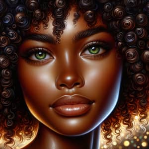 Stunning Portrait of a Brown Woman with Big Curls