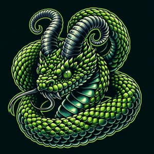 Detailed Bush Viper Tattoo Design - Horned Snake Illustration