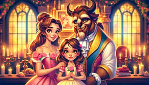 Beauty and the Beast Daughter: A Magical Family Portrait