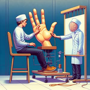 Rubber Hand Illusion: Scientific Experiment Illustration