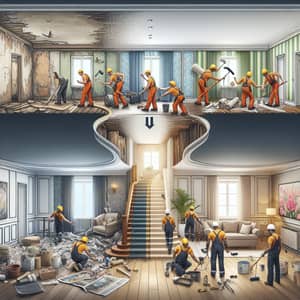 Professional Home Renovation Process From Start To Finish AI Art Professional Home Renovation Process From Start To Finish AI Art