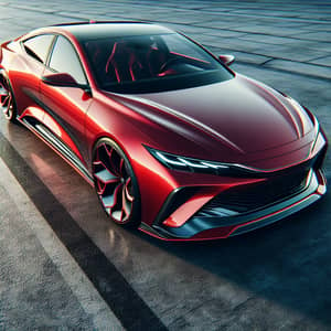 Sleek Red Car | Modern Design with Aerodynamic Curves
