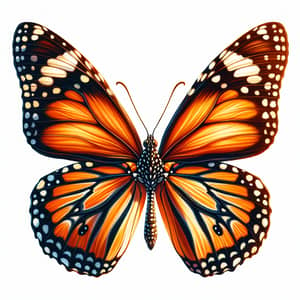 Stunning Orange Butterfly - Intricate Black and White Patterns