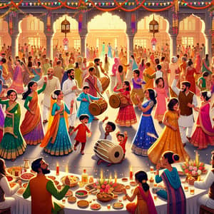 Traditional Indian New Year Celebration with Diverse Participants