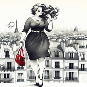 Chic Stylish Woman in Paris Rooftops - Olympic City Vibe