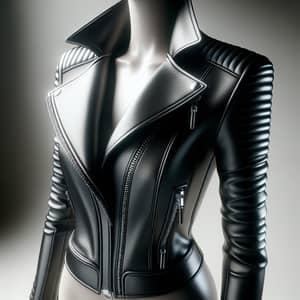 Stylish Women's Leather Jacket with Structured Shoulders