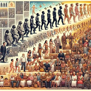 Illustration of Evolution: Individuals and Societies