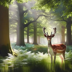 Graceful Deer in Serene Meadow - Wildlife Harmony Exemplified