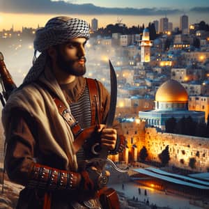 Arab Muslim Warrior in Jerusalem | Valor and Determination
