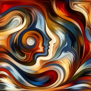 Abstract Empathy Art: Warm Colors & Curved Shapes | Expressive Style