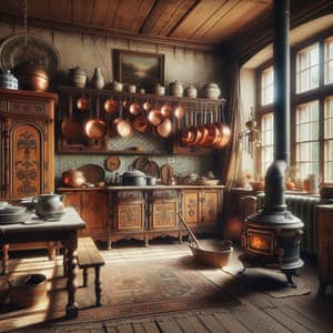 Nostalgic Antique Kitchen Interior - Vintage Design Inspiration