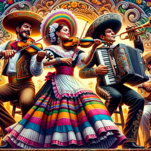 Colorful Traditional Mexican Band Performance